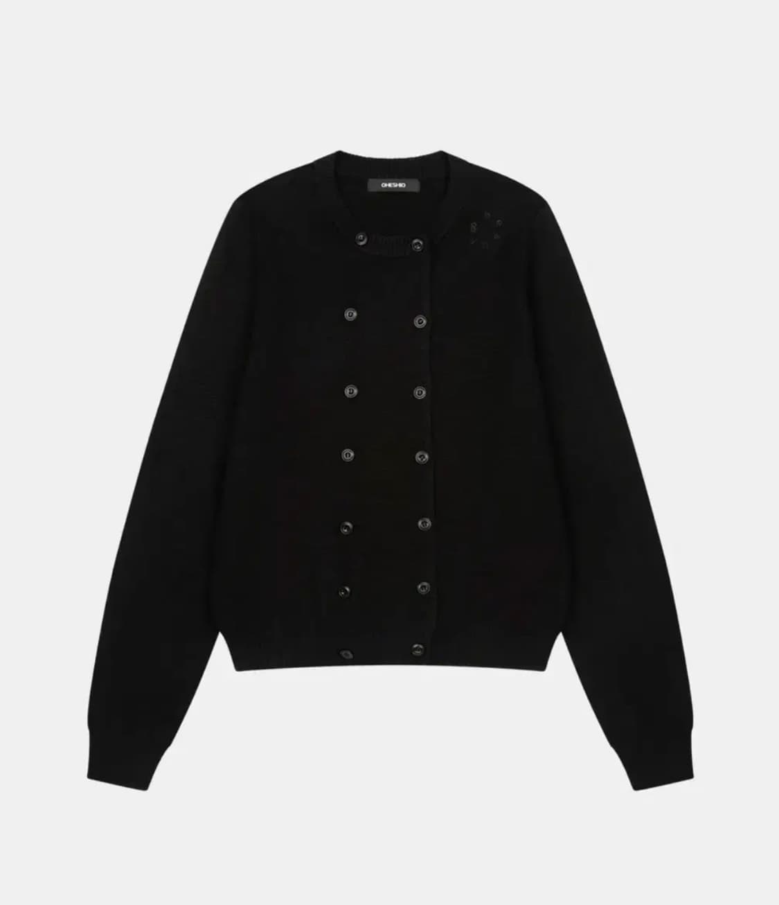 오헤시오 가디건 DOUBLE BUTTON CARDIGAN, BLACK 상품이미지1