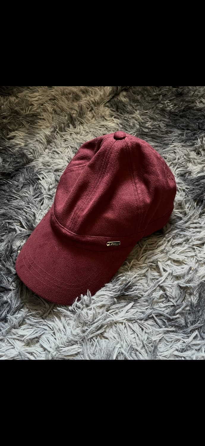 아식스 찐 빈티지 버건디 스웨이드 볼캡 상품이미지1