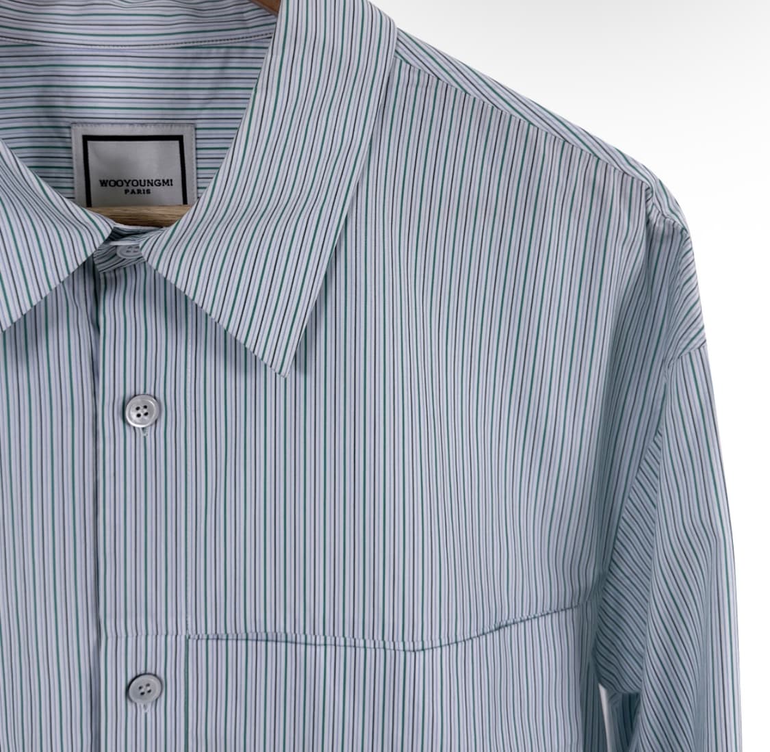 [50] 우영미 남성 스트라이프 오버사이즈 깅엄 셔츠 자켓 블루 상품이미지4