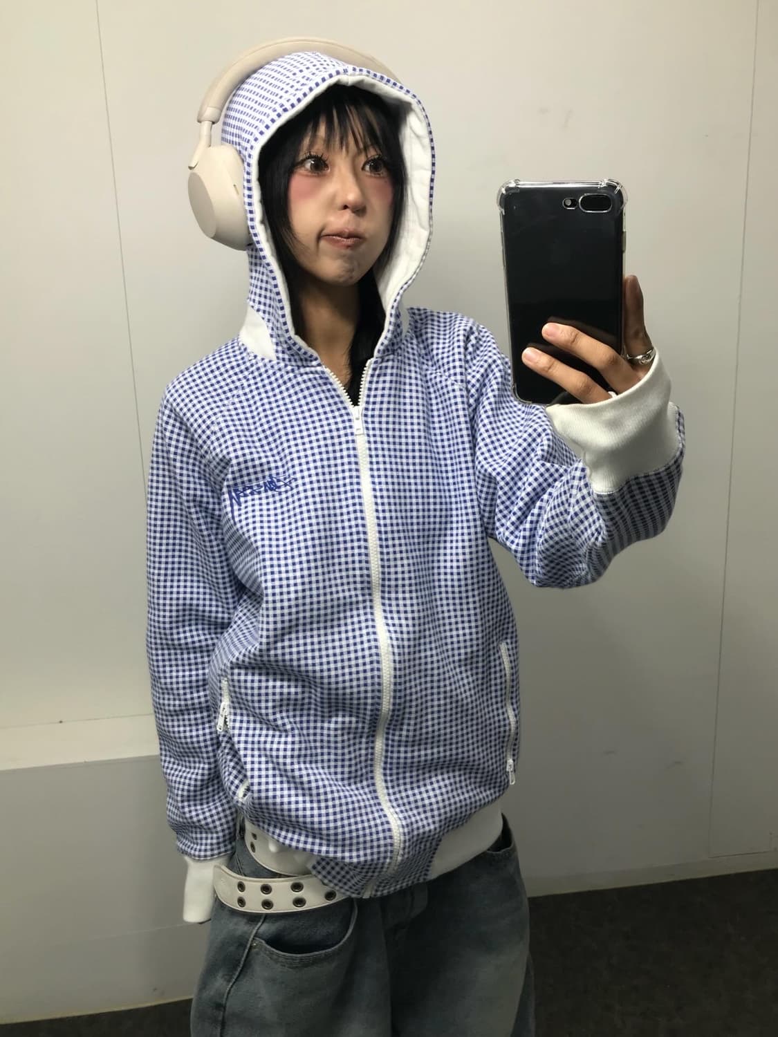 Stussy Check Pattern Hood Zip-Up 상품이미지7