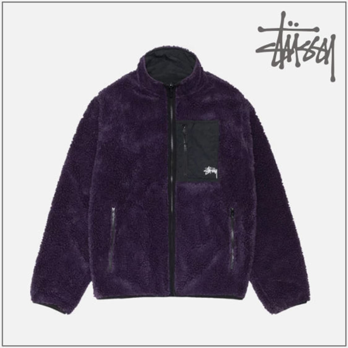[M,L] 스투시 쉐르파 리버시블 자켓 퍼플 상품이미지1