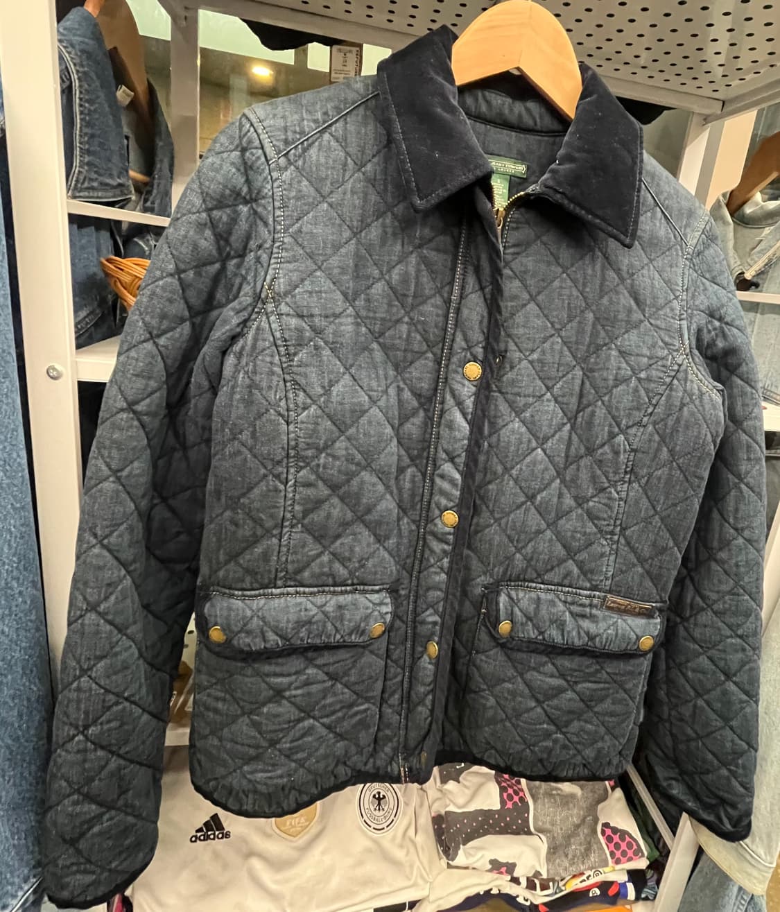 로렌 랄프로렌 퀼팅 자켓 데님 블랙 상품이미지3