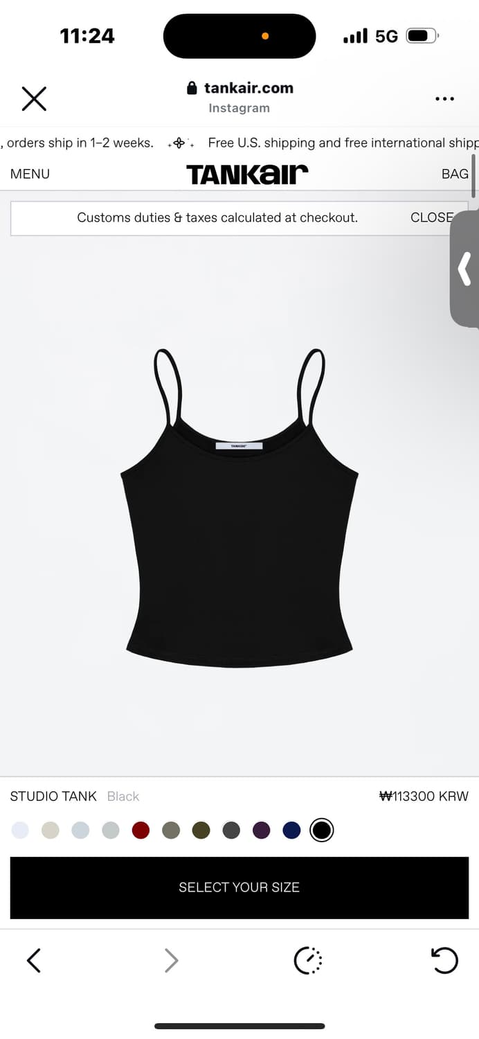 Tank air studio tank black 탱크에어 나시 M 상품이미지1