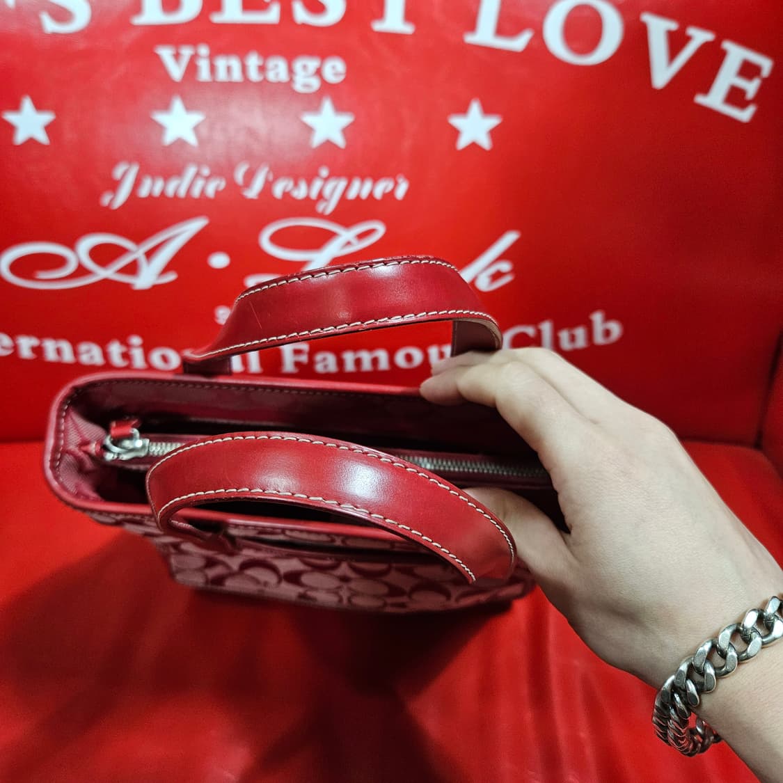 코치(Coach) 자가드 가죽 토트백  상품이미지5