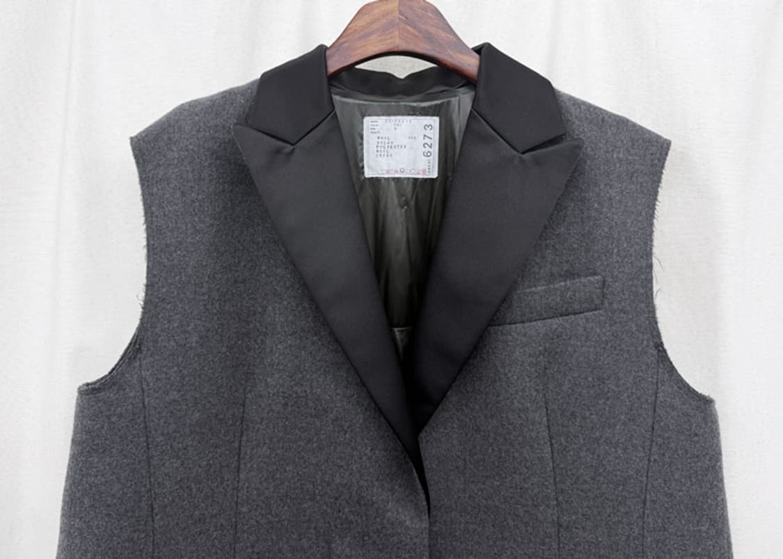 사카이 패디드 패널 레이어드 더블 베스트 코트 상품이미지5