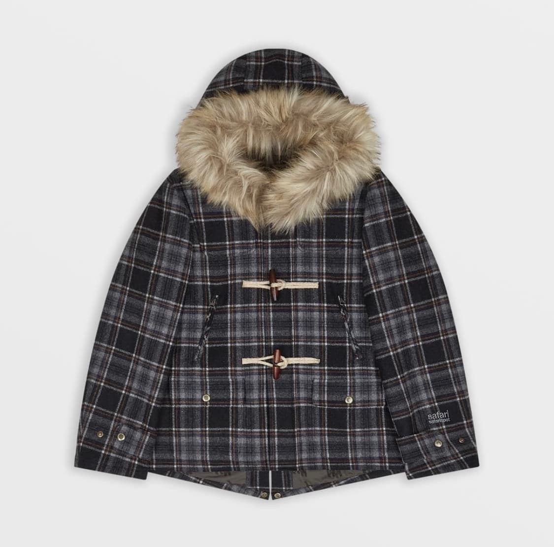 safarispot 레기온 체크 더플 코트 상품이미지1