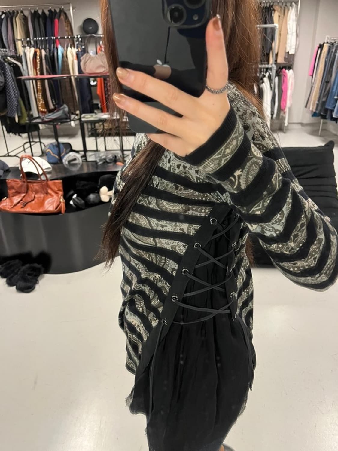 SACAI paisley mesh panel cardigan 상품이미지2
