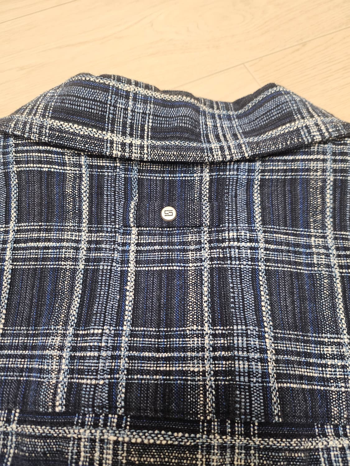  24SS SYSTEM 이태리 셔닐 체크 반팔 셔츠 105 상품이미지3