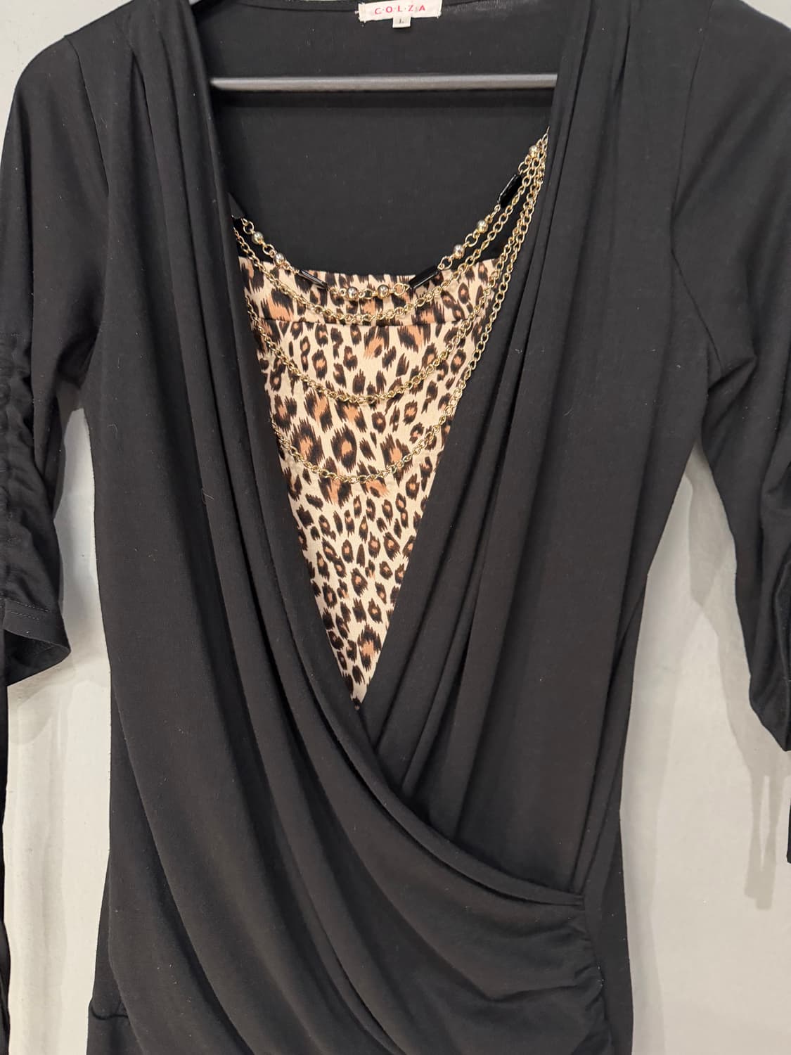 leopard layered drape detail top 상품이미지6