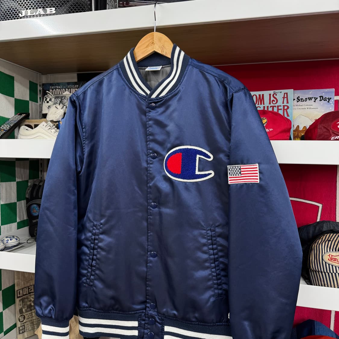 챔피온 제팬 성조기 바시티 자켓 (M) 상품이미지2