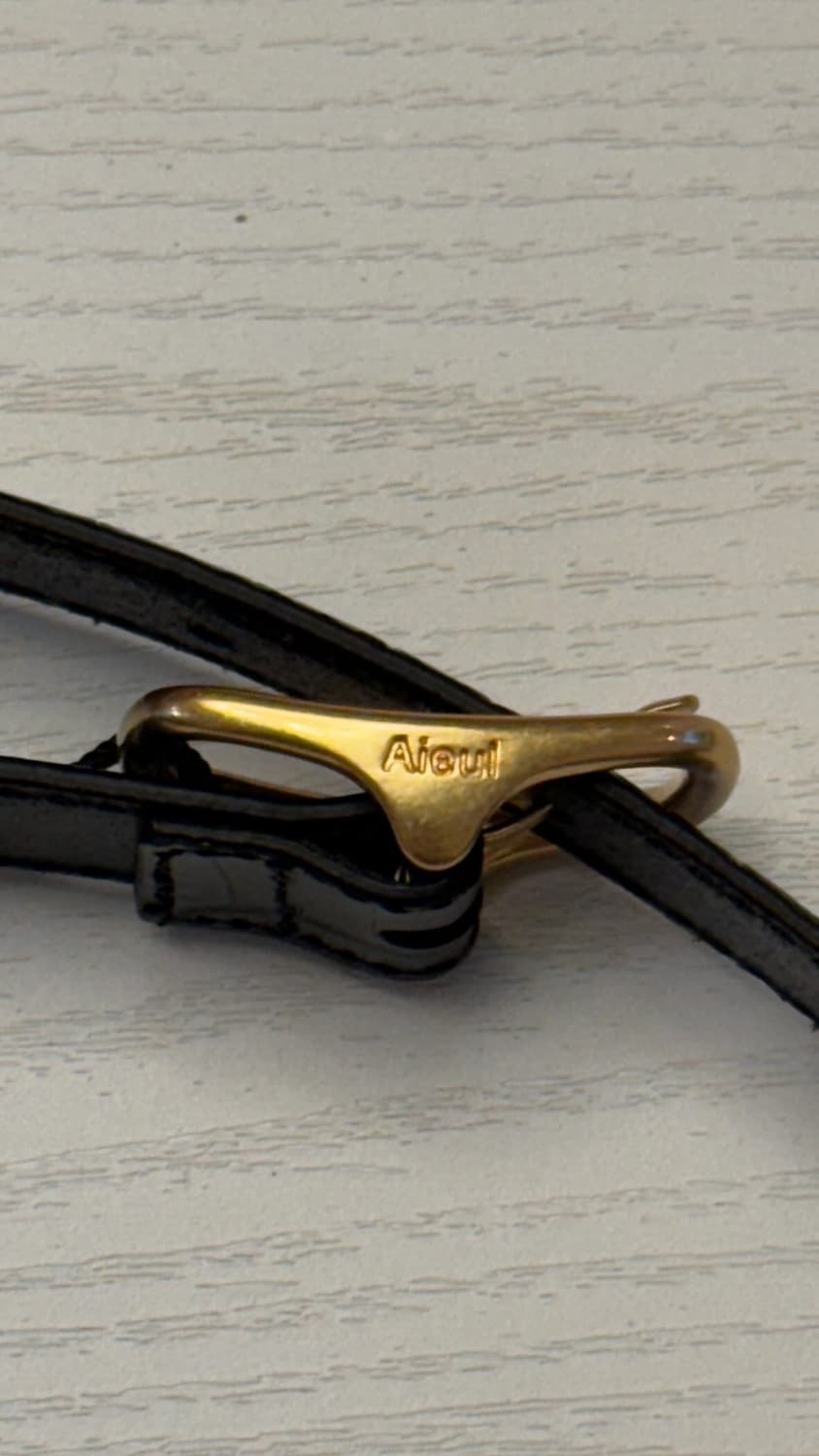 Aieul Narrow Belt_Black(Croco)  상품이미지2