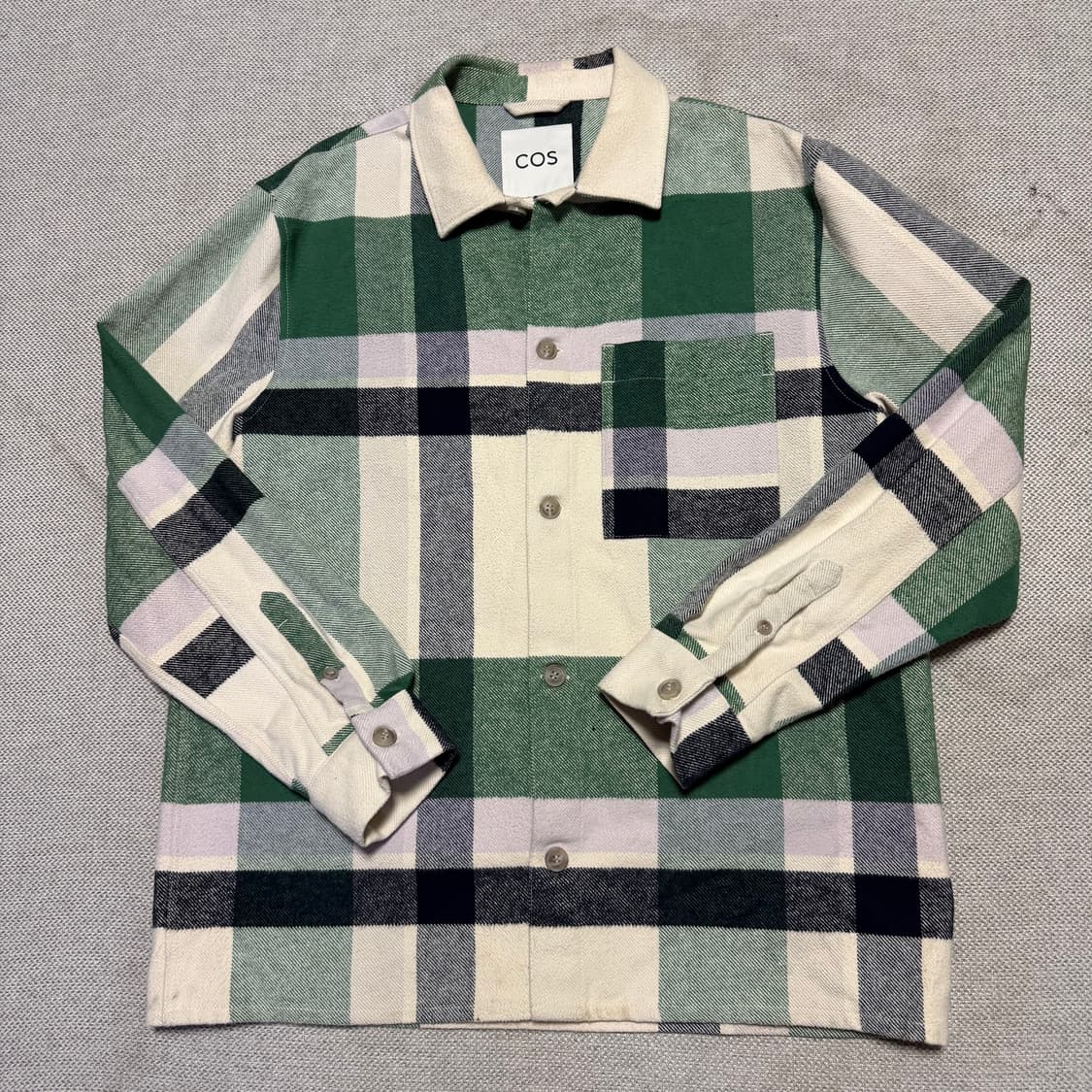 COS 코스 그린 체크 남방 상품이미지1