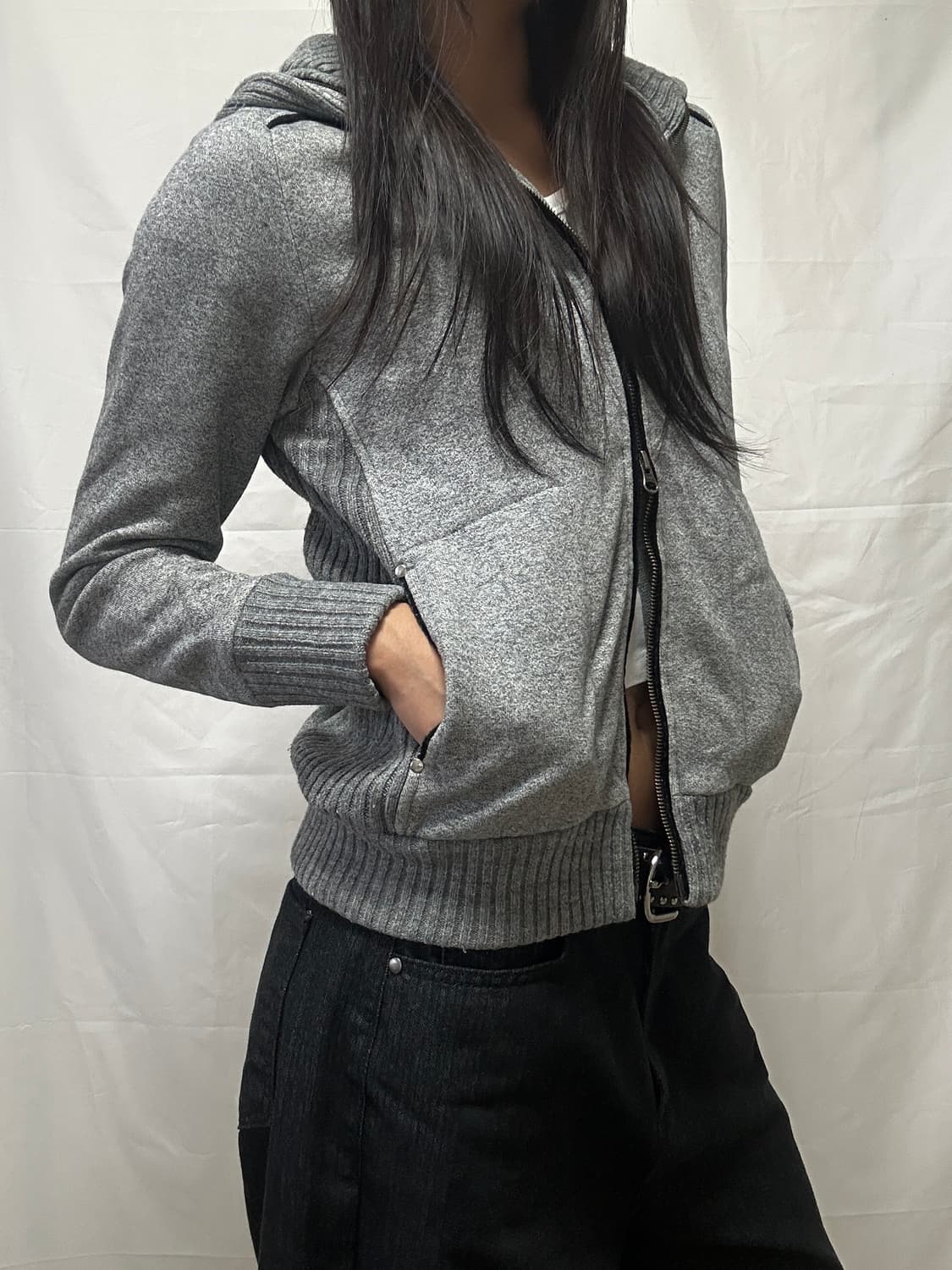 빈티지 투웨이 기모 후드집업 상품이미지1