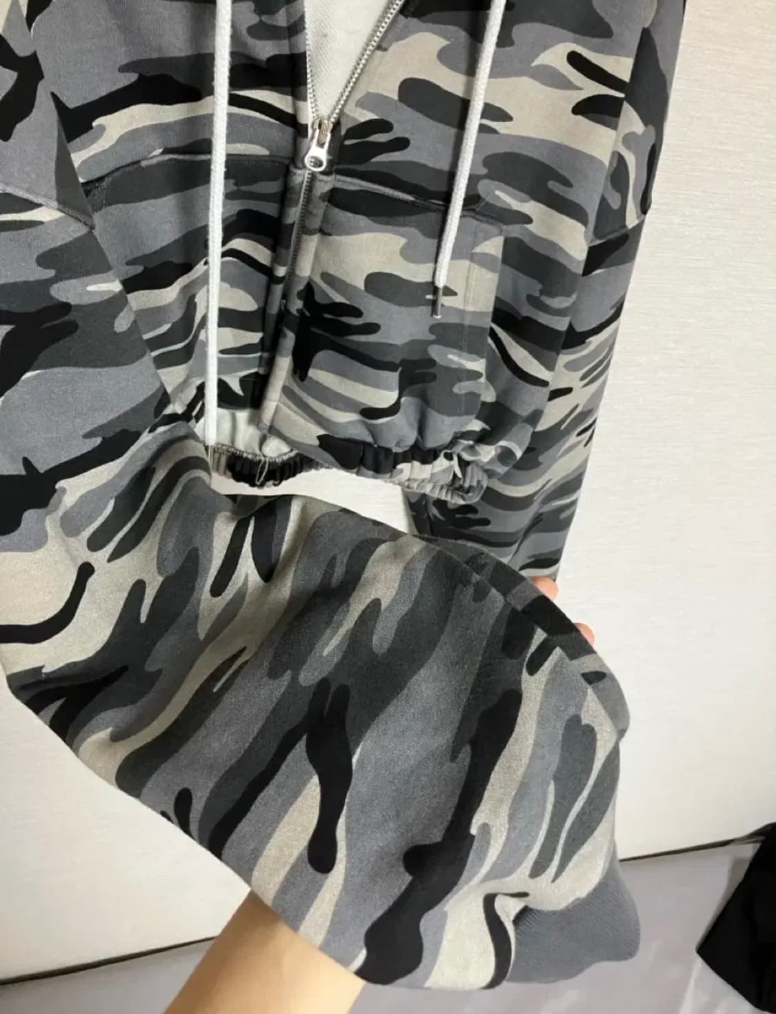 카모 크롭 후드집업 카모 투웨이집업 밀리터리 베메클 상품이미지3