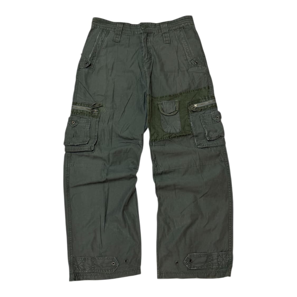 지스타 로우 멀티포켓 와이드 카고팬츠 카키 올리브 상품이미지1