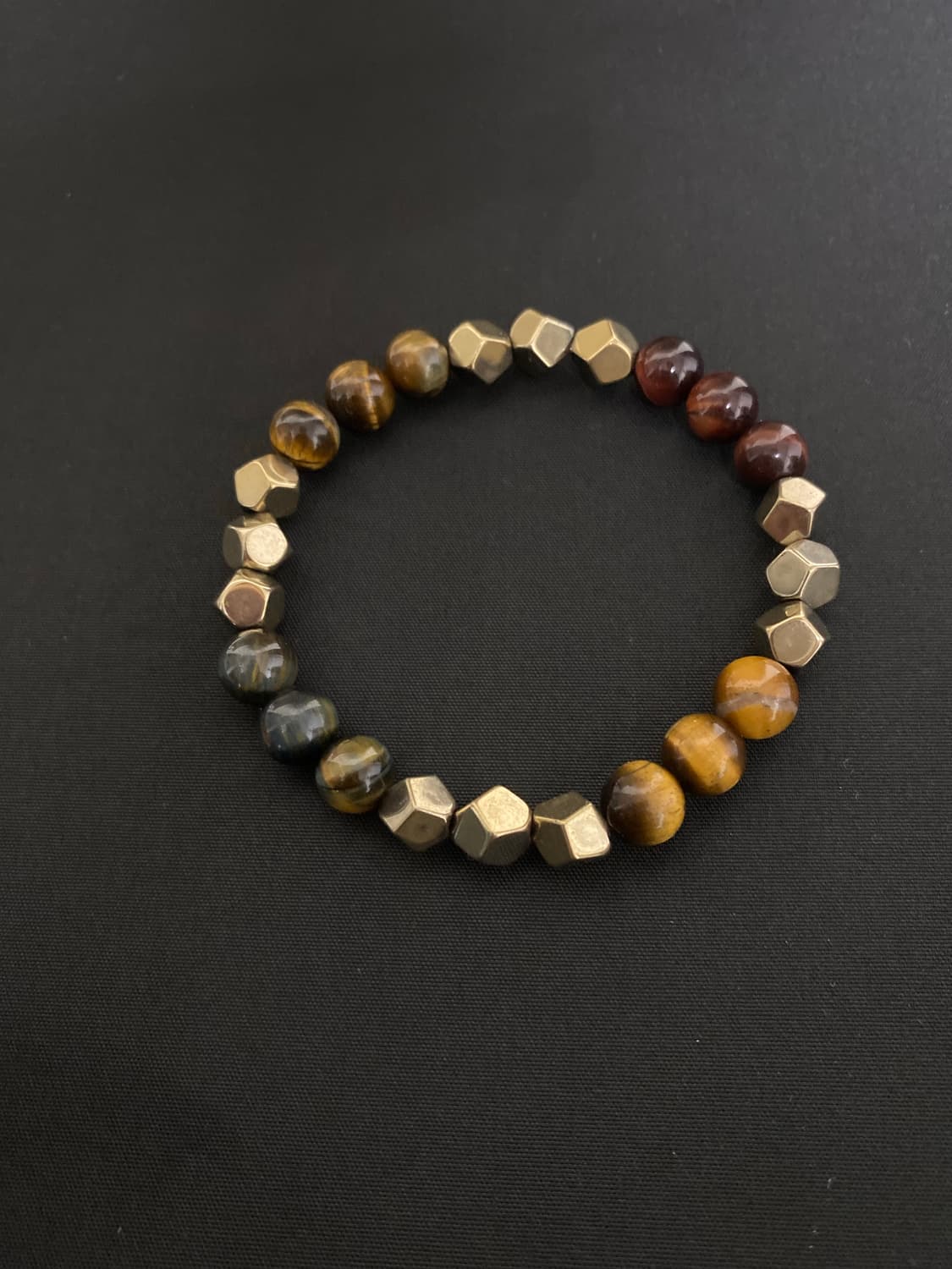 3색 호안석 & 파이라이트 팔찌 (8mm) 상품이미지2