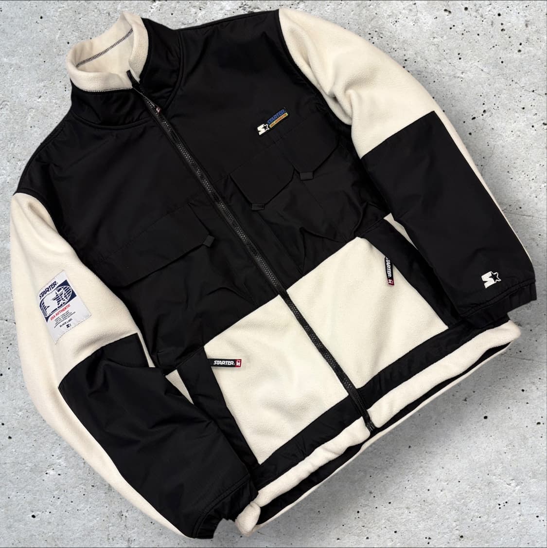 [L] 스타터 스카치 블랙 화이트 플리스 후리스 자켓 C369 상품이미지1