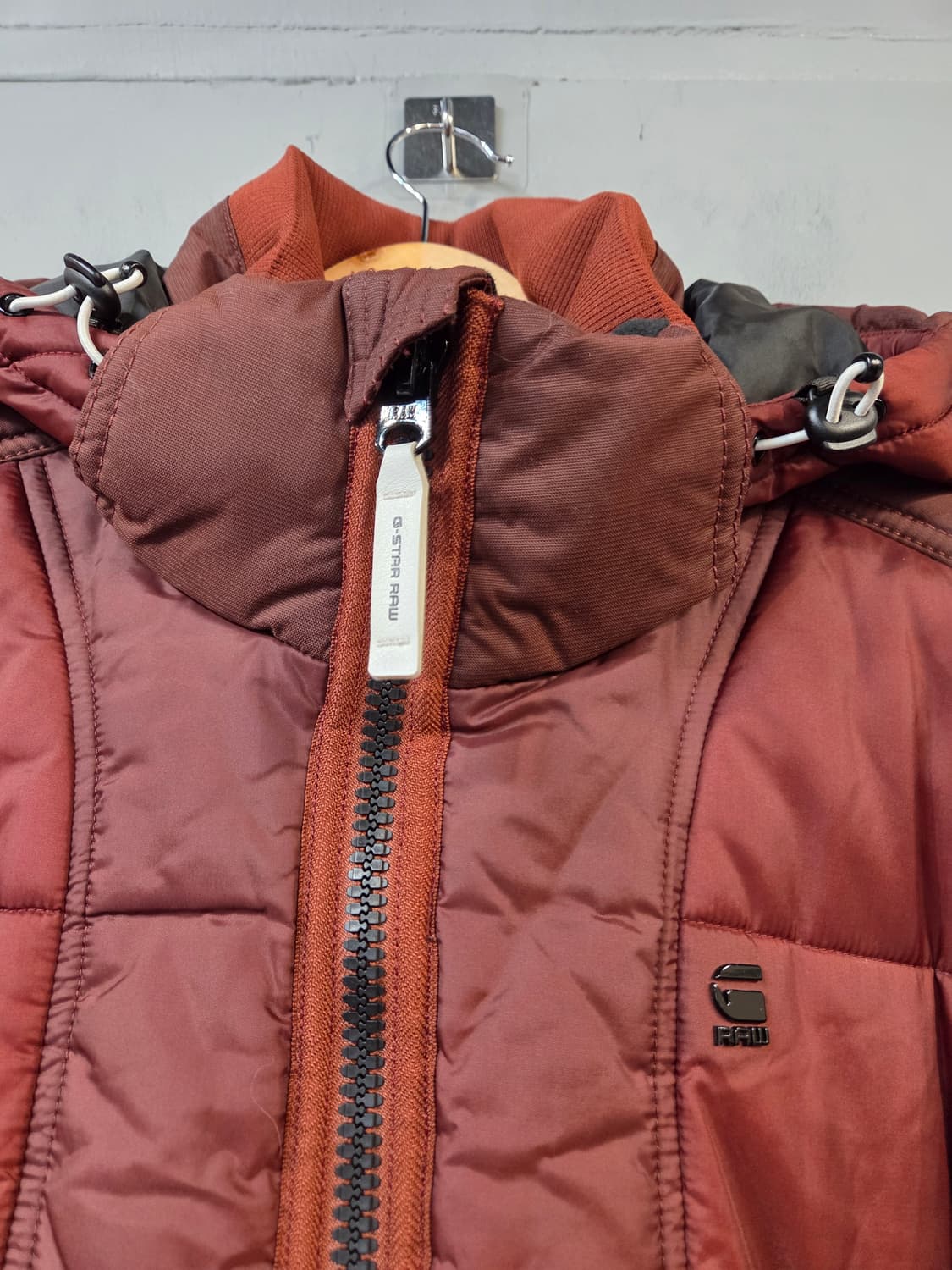 🎈특가🎈G-Star Raw 후드 패딩 자켓 버건디(S)디피용 상품이미지3