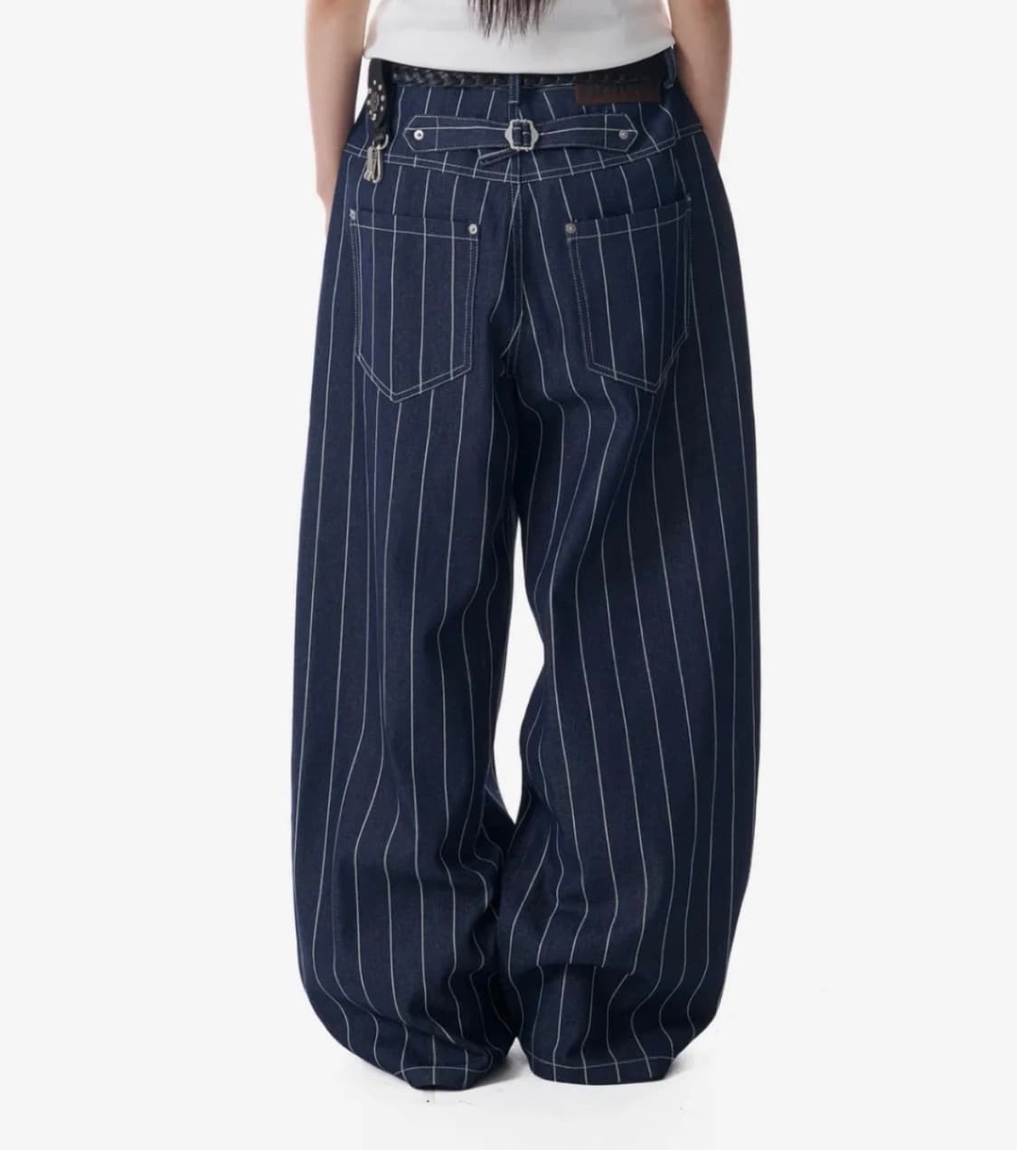 아캄 스트라이프 데님 팬츠 블루 상품이미지2