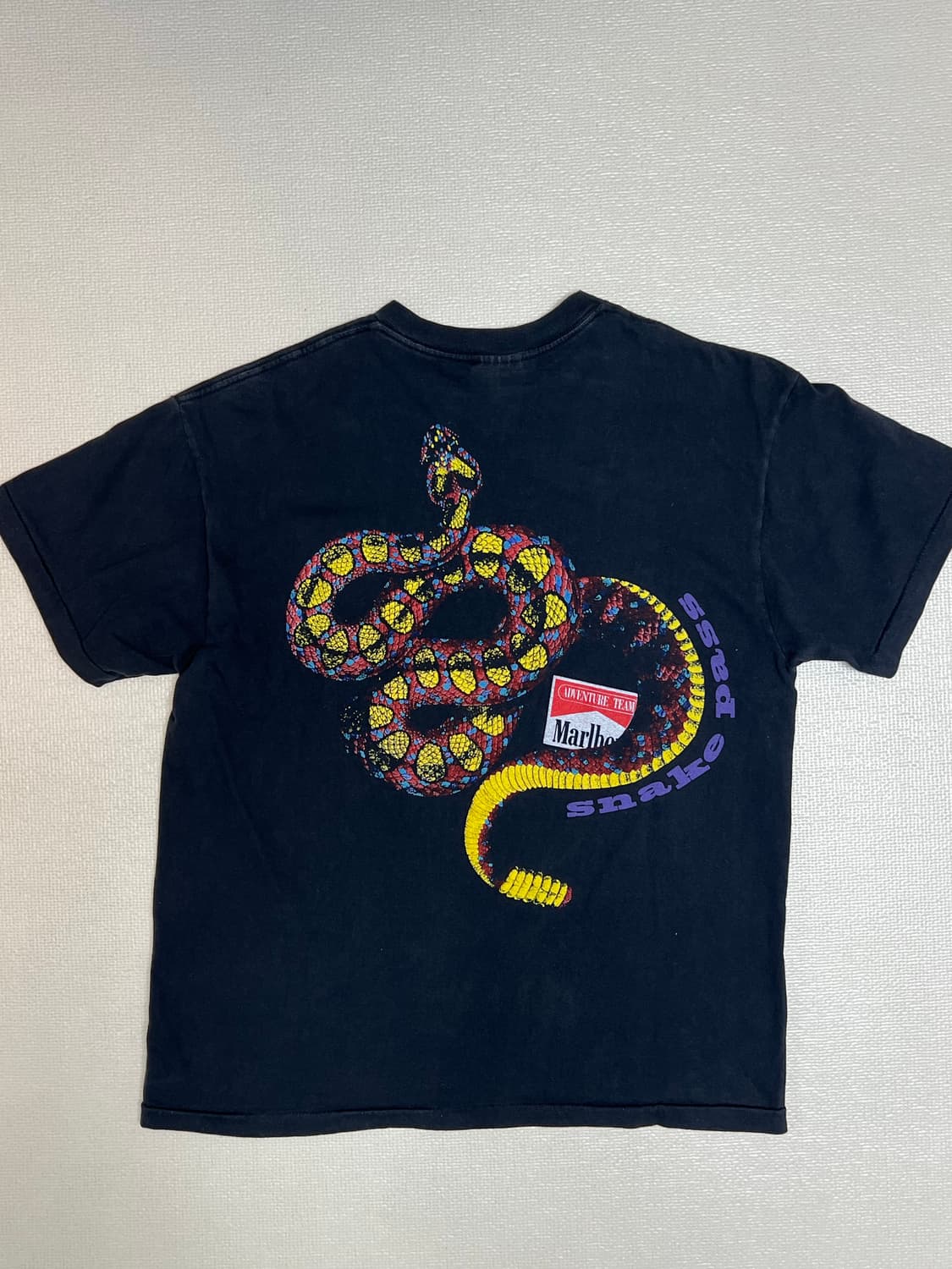 90s 말보로 스네이크 패스 프린팅 티셔츠 블랙 XL 상품이미지1