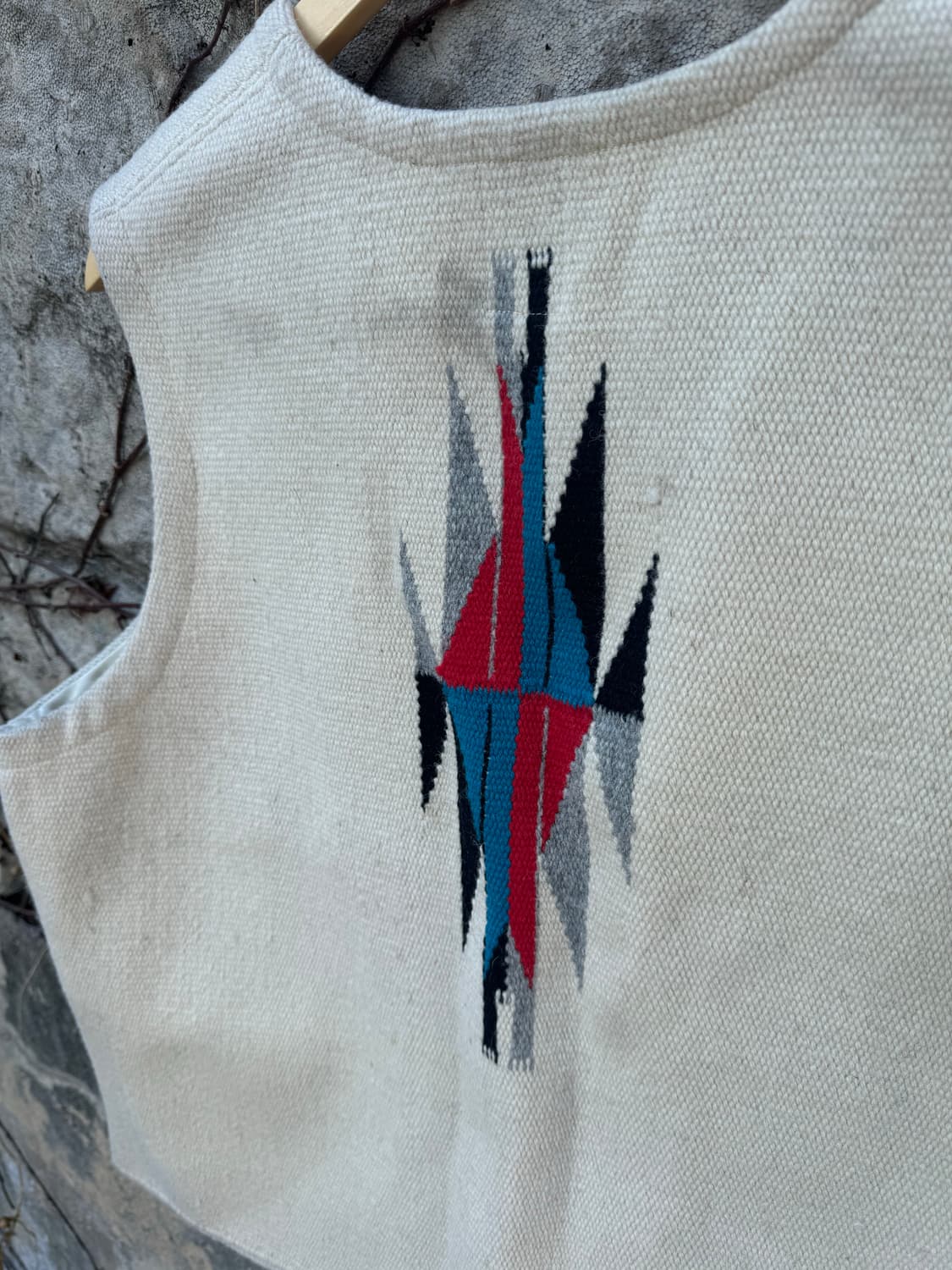 오르테가 핸드 우븐 울 치마요 베스트 나바호 웨스턴 조끼 빈티지 상품이미지7