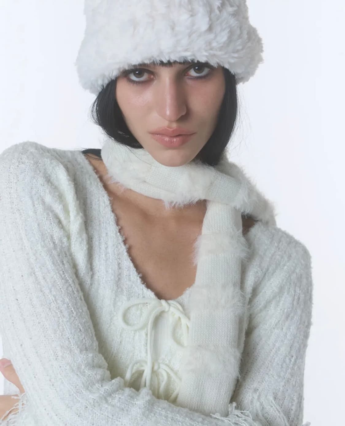 오디너리홀리데이 플러피 스트라이프 머플러 목도리 멜란지 상품이미지1