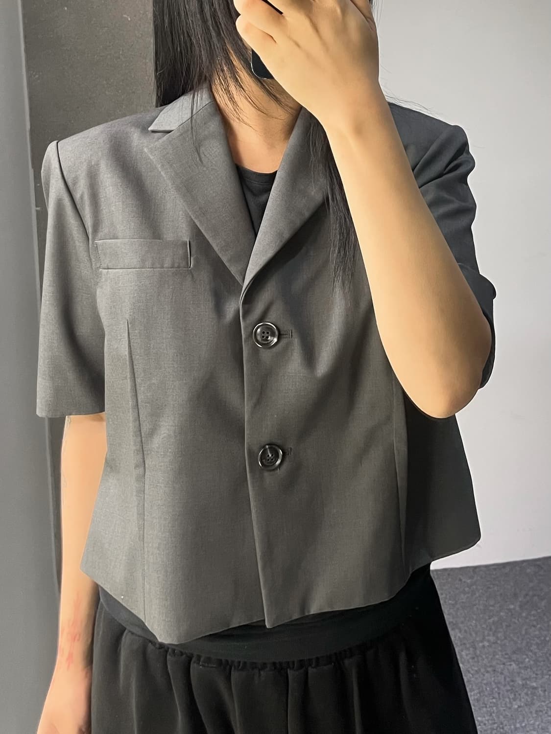 앤더슨벨 스칼라 크롭 블레이저 상품이미지2