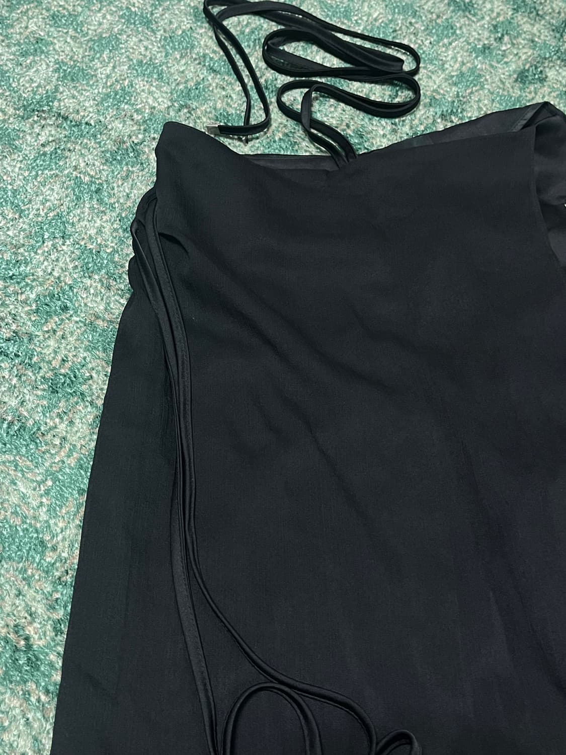 트리밍버드 시스루 랩팬츠 블랙 상품이미지5