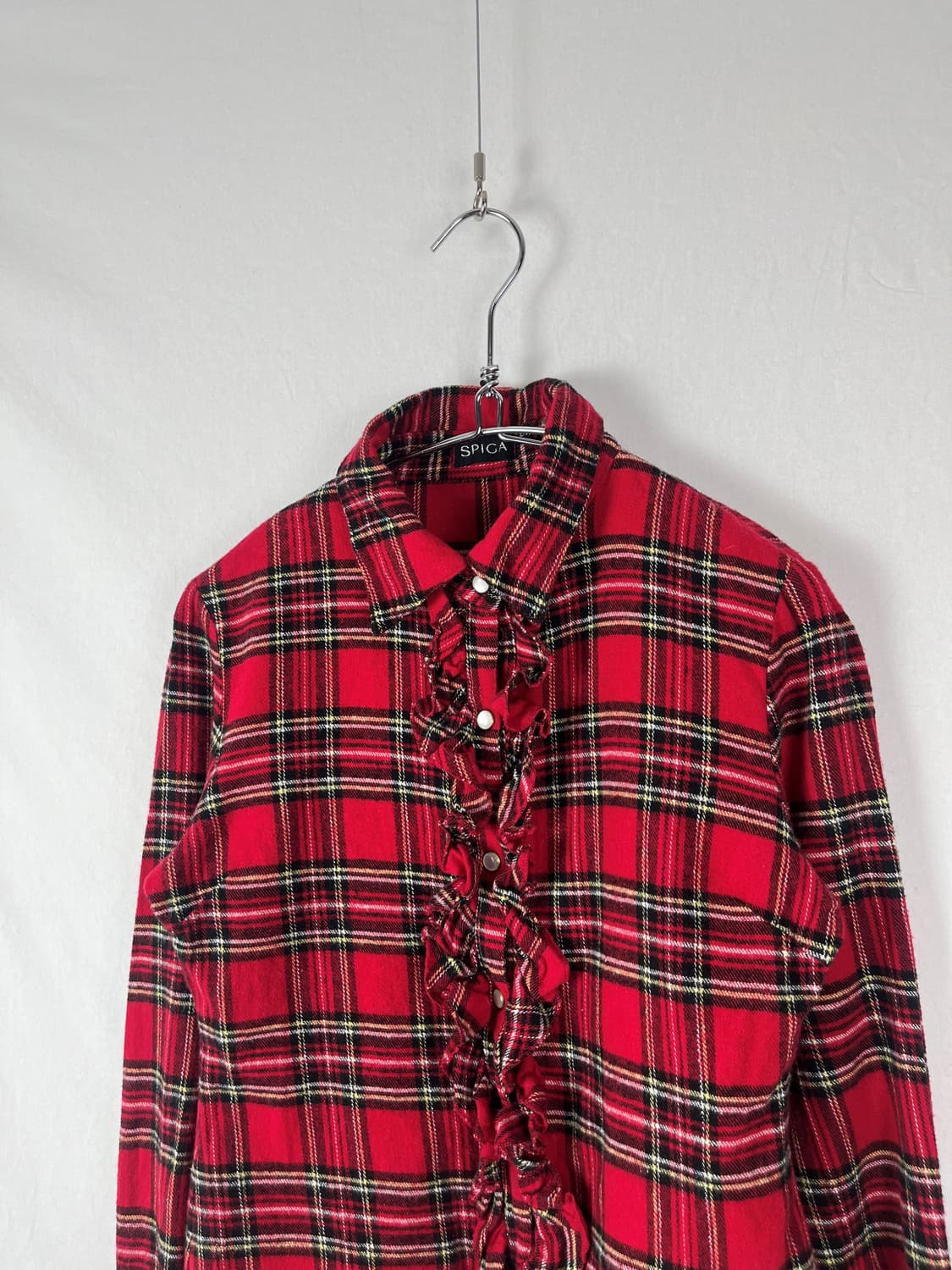 Vintage 체크 패턴 셔링 셔츠  상품이미지4