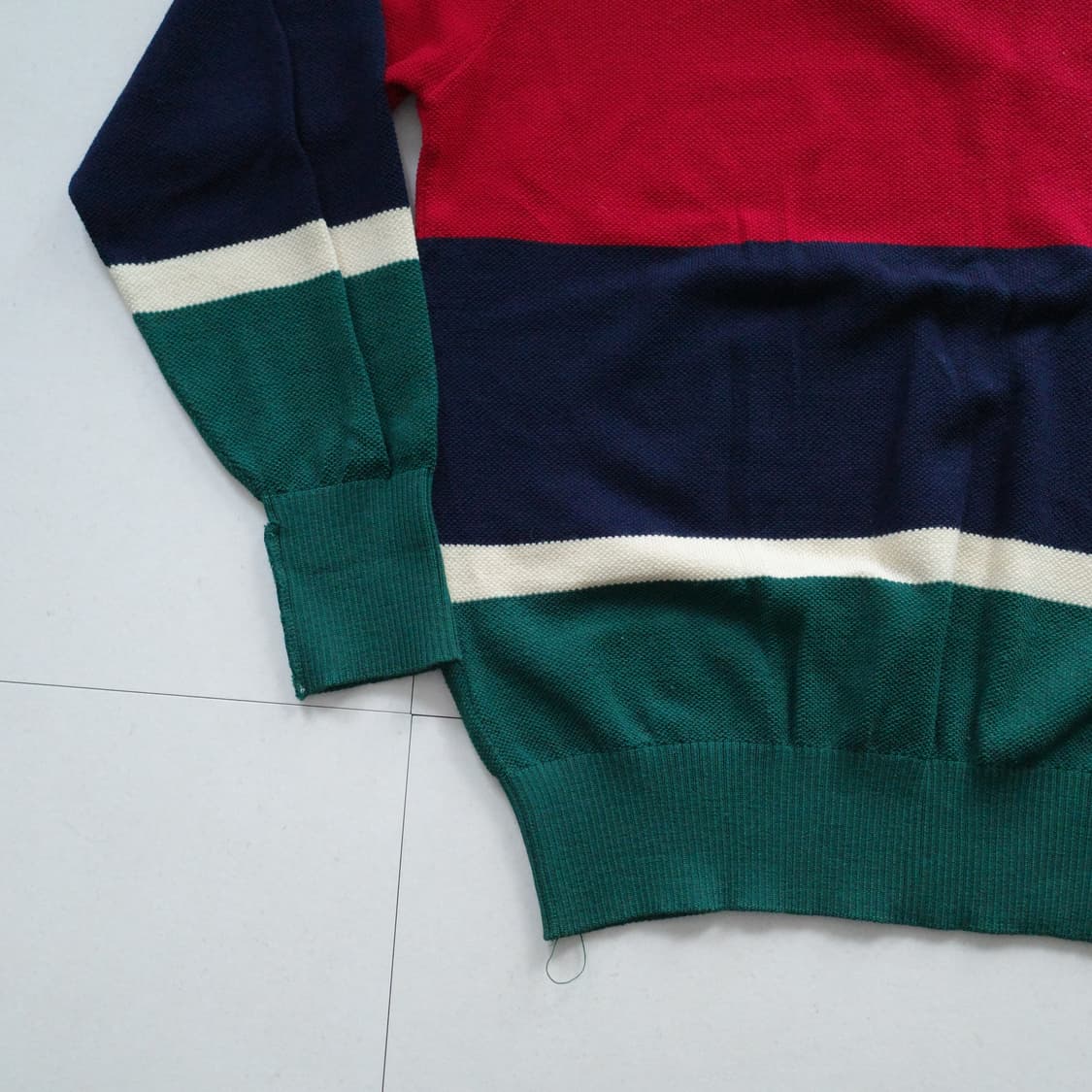 80s [영국산] 폴로 랄프로렌 울 니트 XL 브이넥 빅스트라이프 상품이미지10