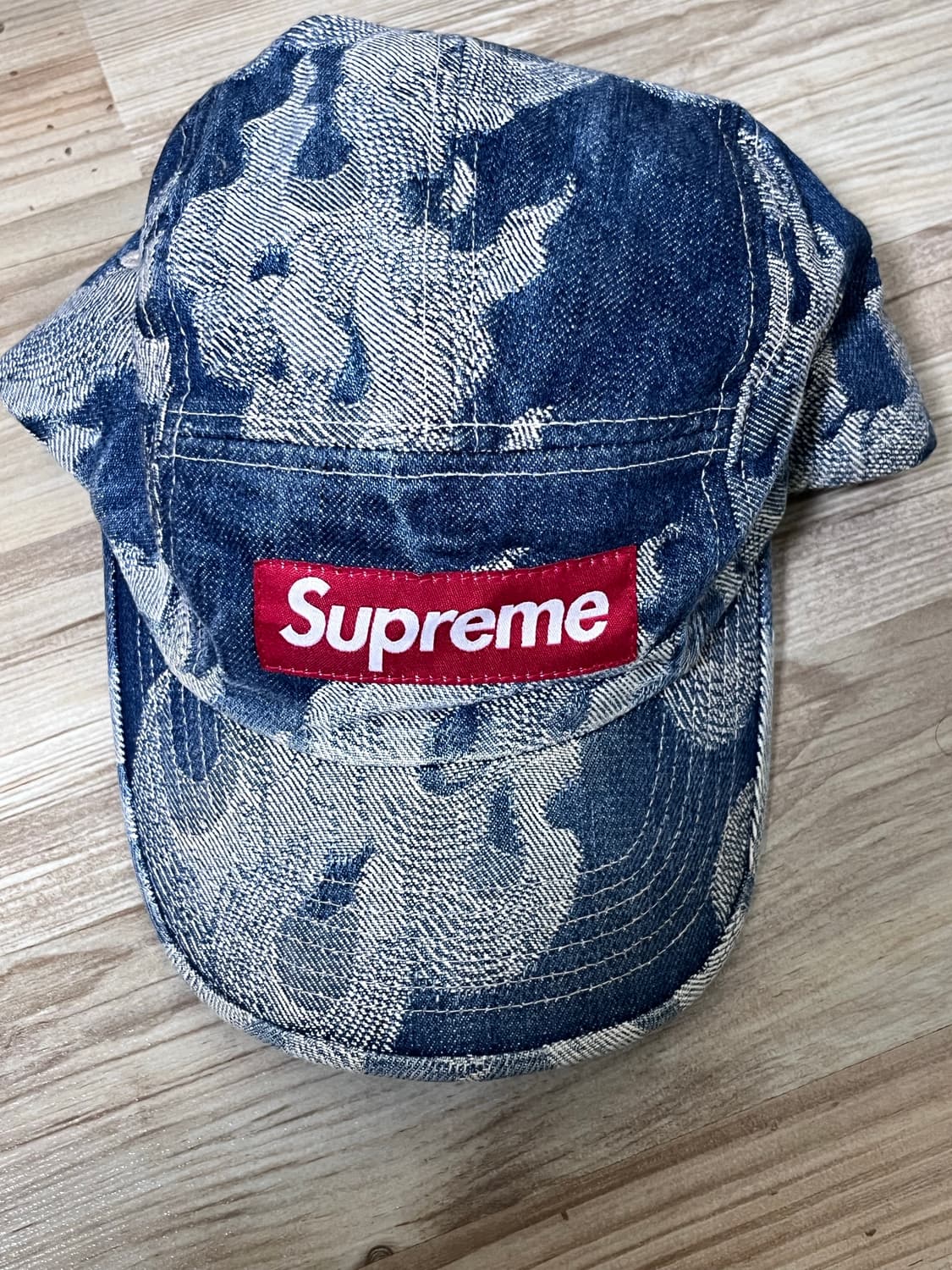 슈프림 플레임 자카드 데님 캠프캡 워시드 인디고 캡 상품이미지2