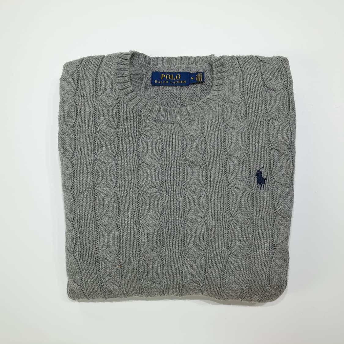 CL009 M 폴로 랄프로렌 케이블 니트 - 멜란지 그레이 상품이미지7
