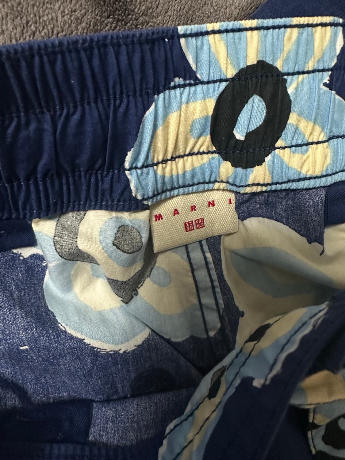 [S] 유니클로 마르니 릴렉스드 와이드 핏 팬츠 플라워 블루 상품이미지4