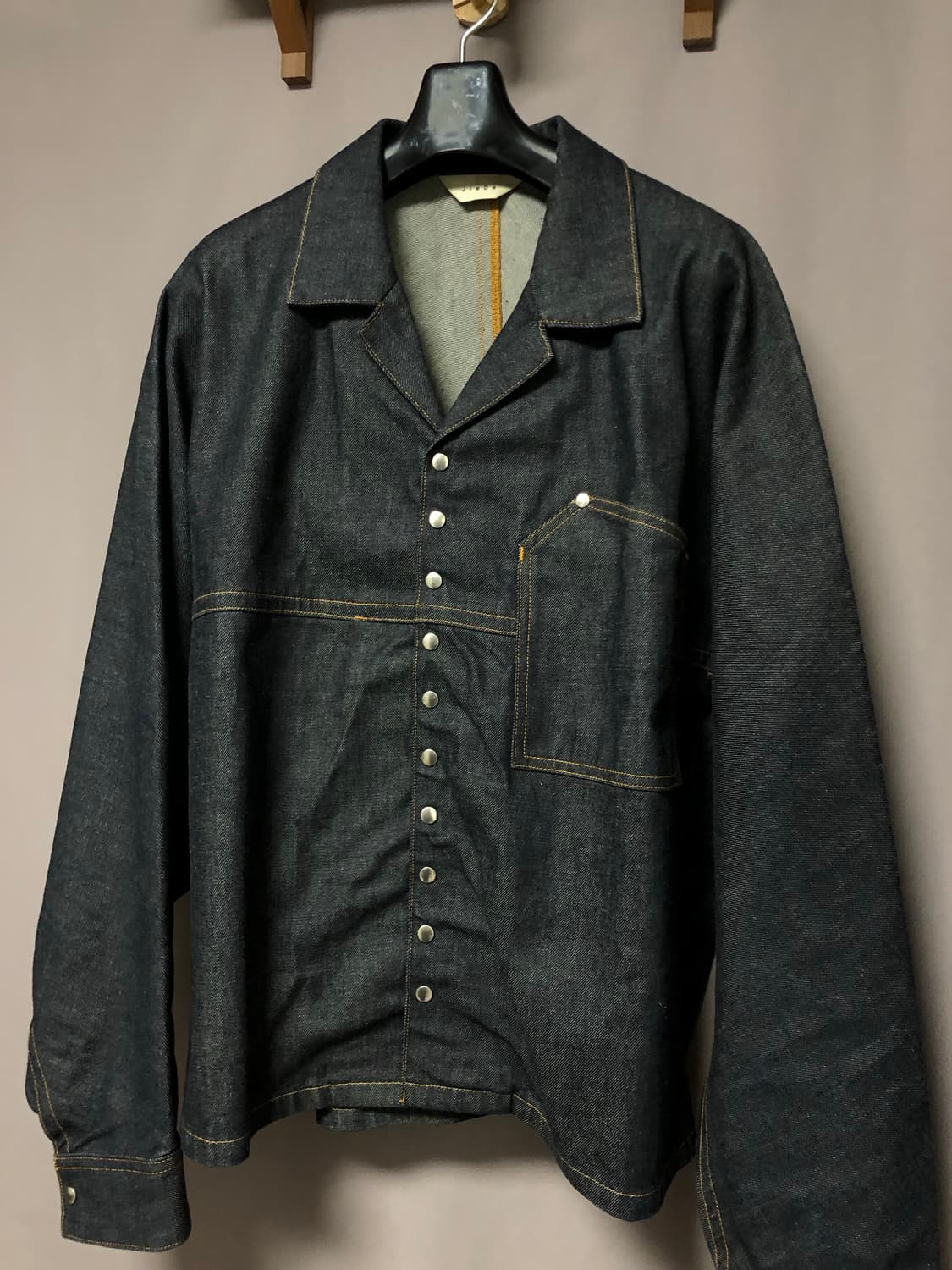 지에다 스냅버튼 데님 셔츠 상품이미지3