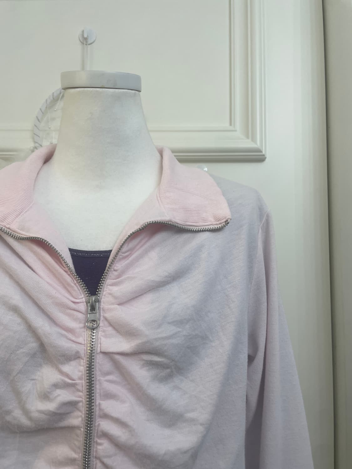 pink shirring cotton 2-way zip-up&purple 상품이미지5