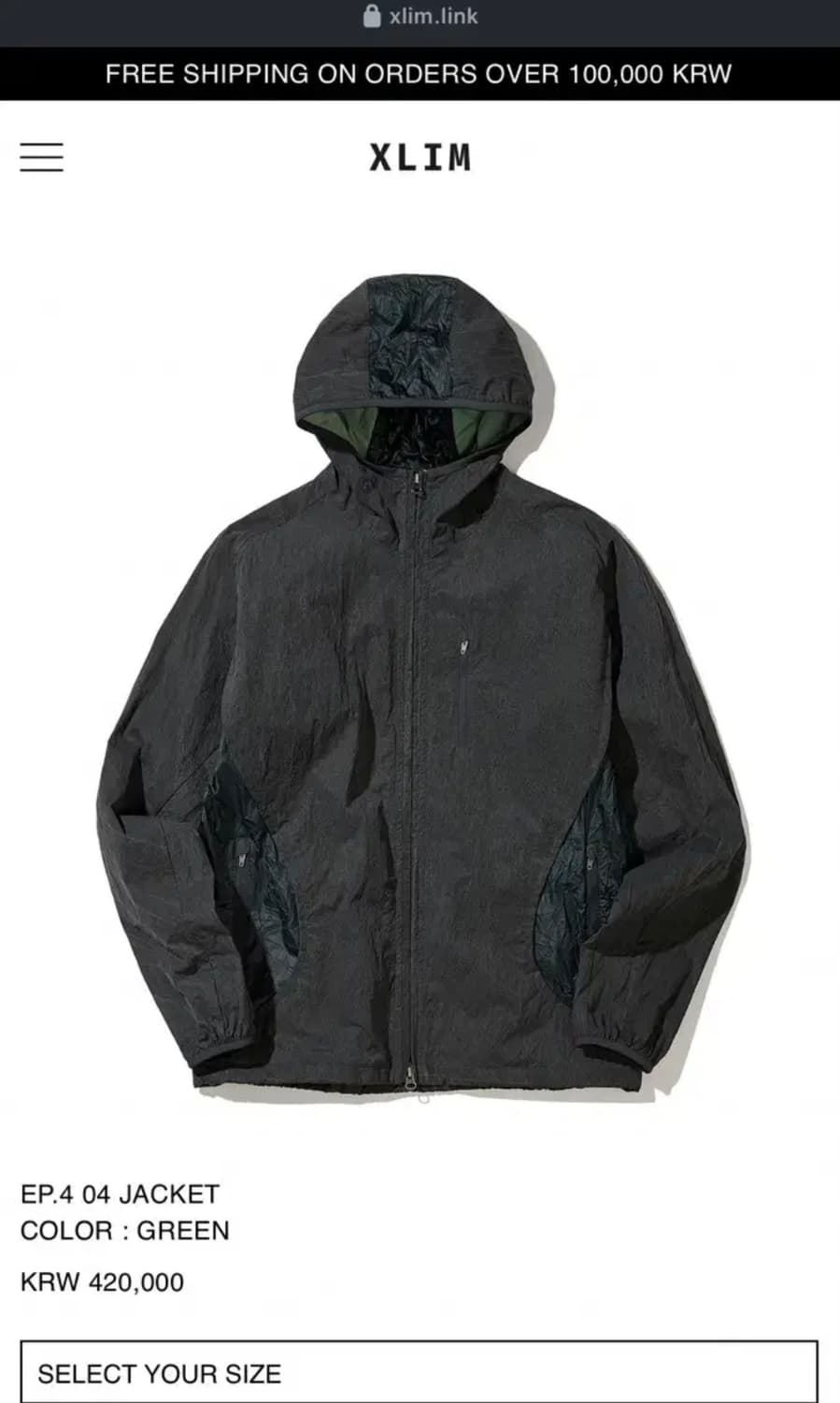 Xlim EP.4 04 JACKET GREEN (4) 상품이미지1