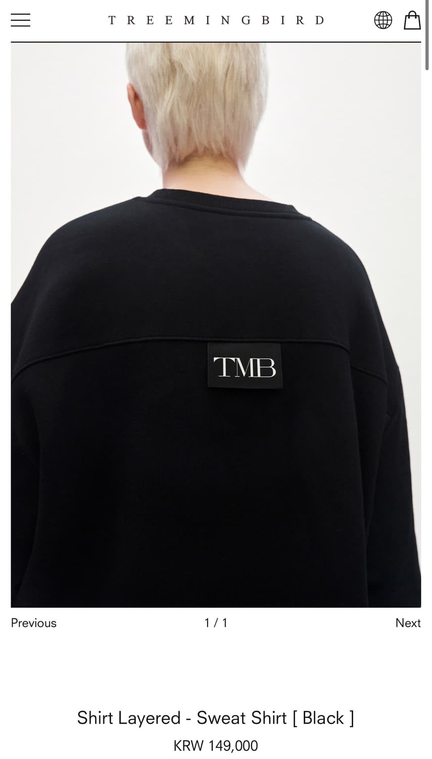 트리밍버드 Shirt Layered - Sweat Shirt [ Blac 상품이미지2