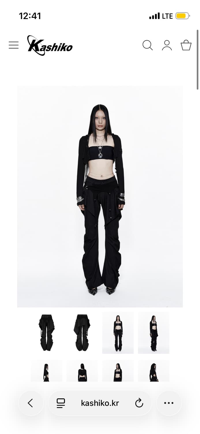 kashiko layred strap pants black / S 상품이미지1