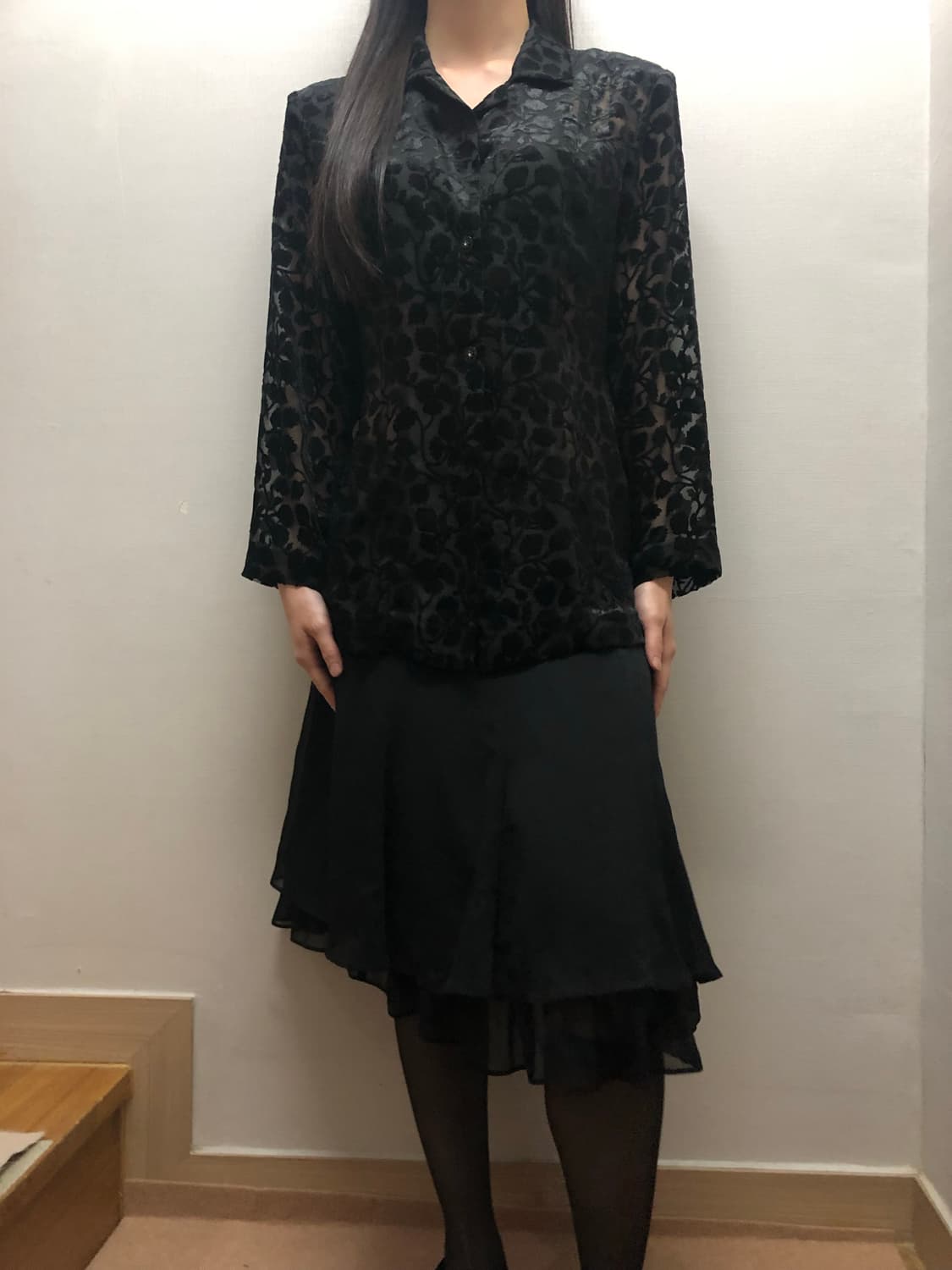 빈티지 블랙 오리엔탈 시스루 자켓 상품이미지3