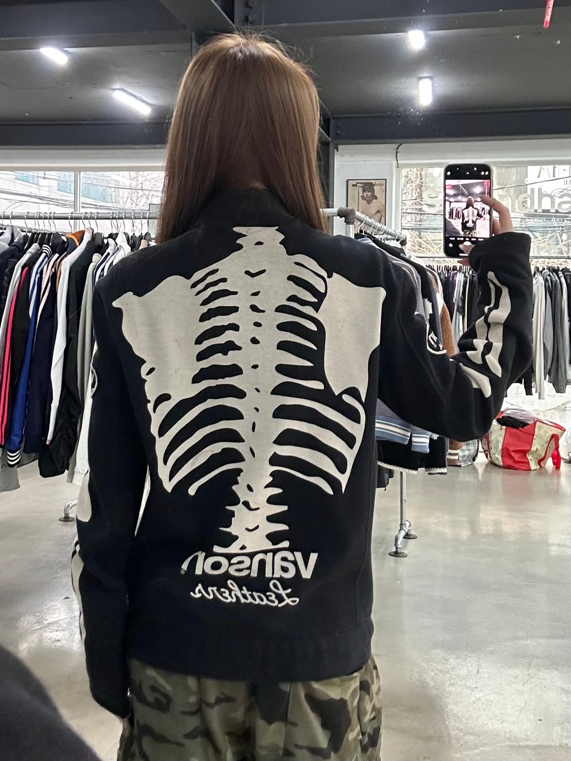 벤슨 본 스켈레톤 투웨이 넥버클 코튼자켓 상품이미지2