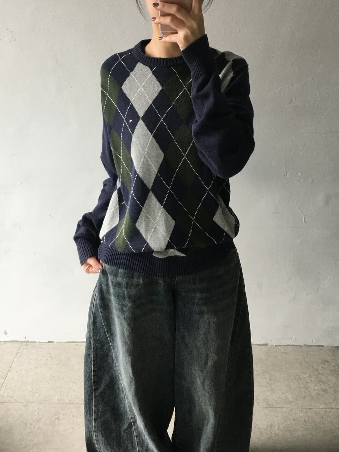 타미힐피거 아가일패턴 니트 상품이미지1