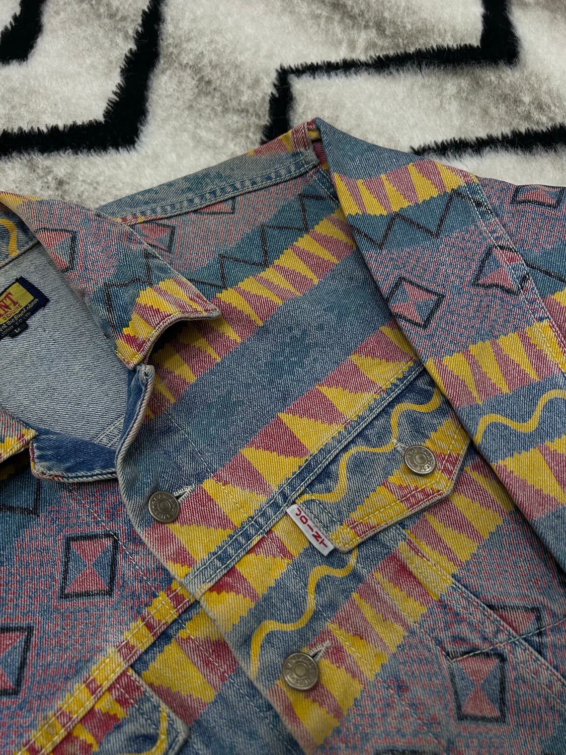 [L]Joint Japan 패턴 크롭 데님 자켓 상품이미지1