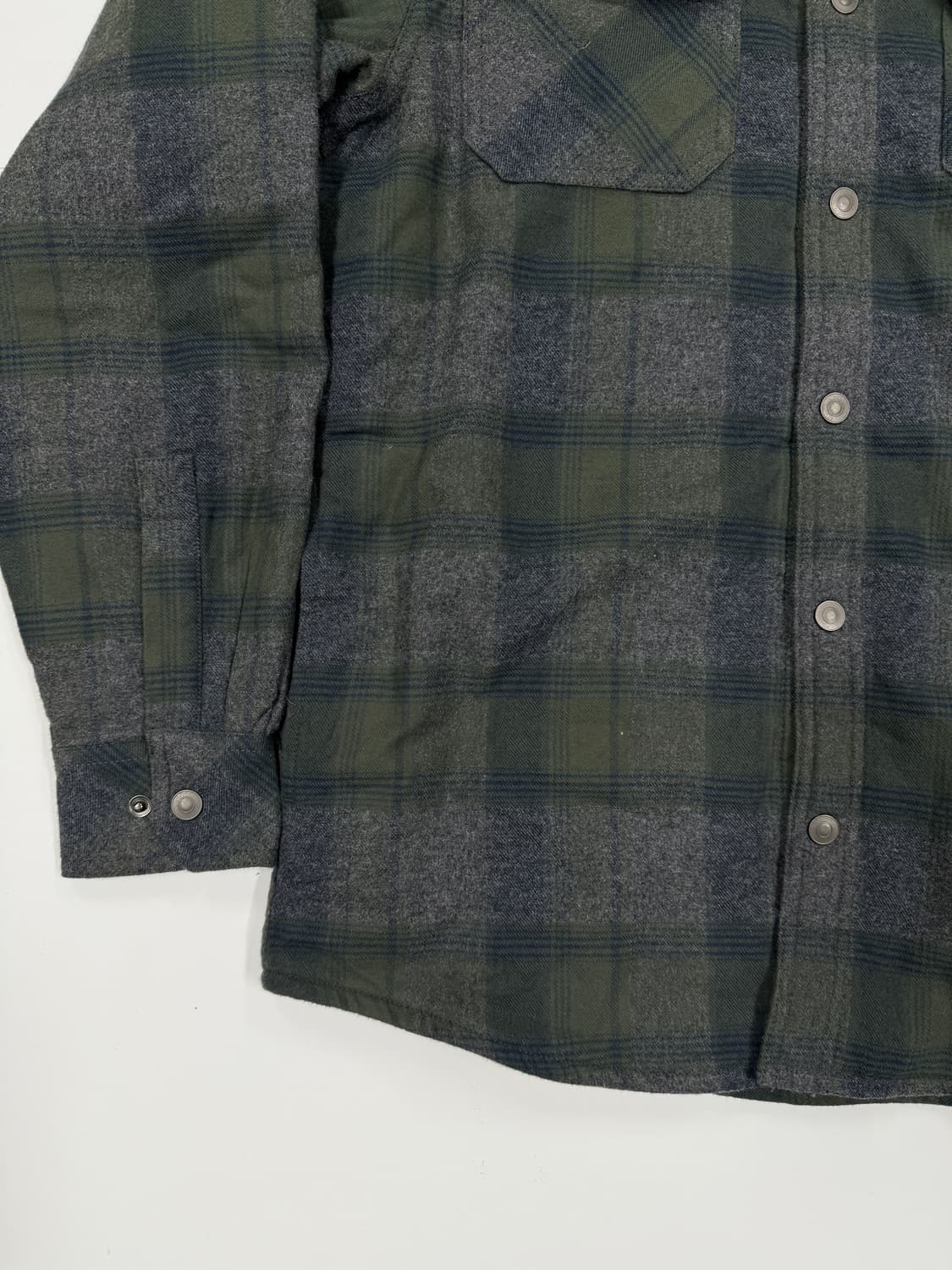 올리브 체크 플리스 셔츠 상품이미지4