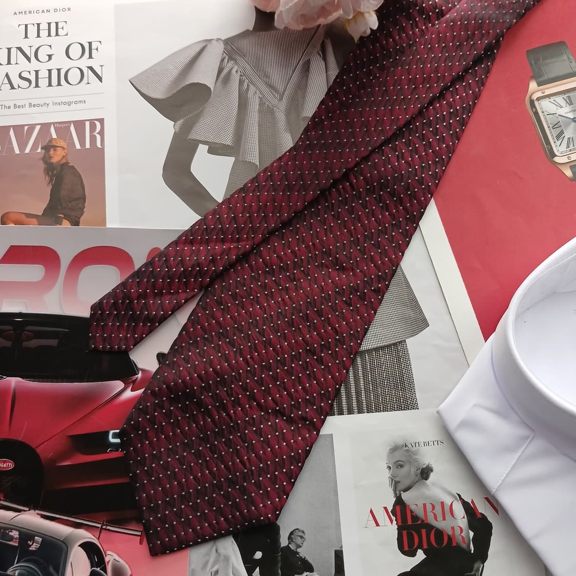 빨질레리 실크 버건디 패턴 넥타이 9.6cm A+등급 A18545
 상품이미지3