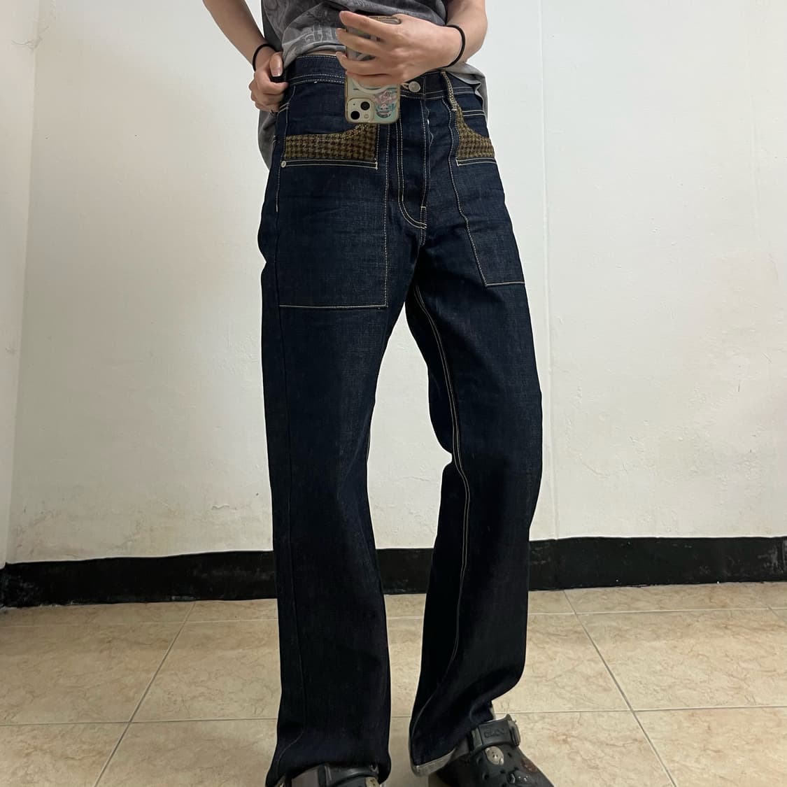 Andersson Bell Moon Wool Patch Jeans 상품이미지2