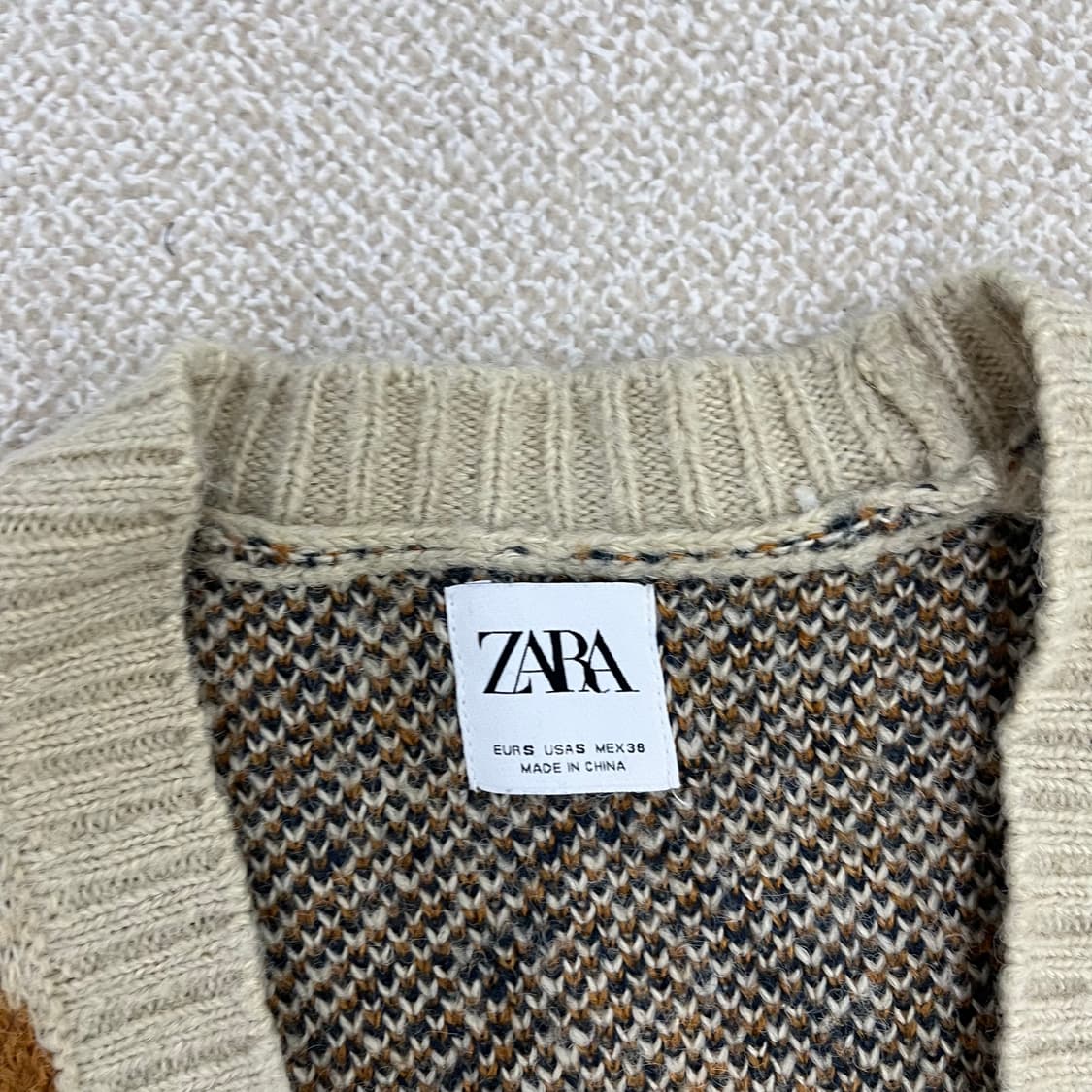 S 자라 아가일 니트 가디건 0219M 상품이미지2