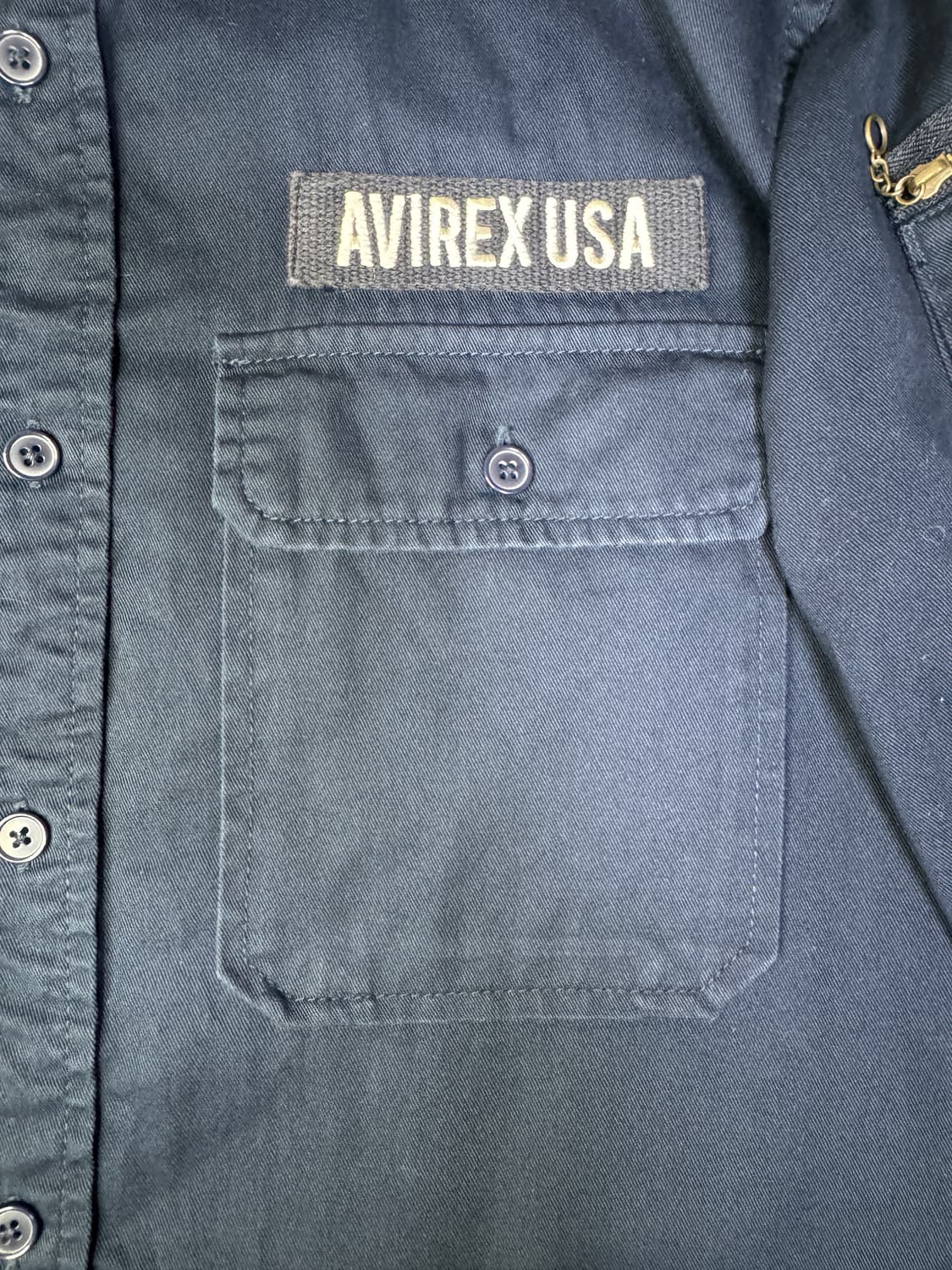 아비렉스 AVIREX USA 패치 밀리터리 셔츠 네이비 2XL 상품이미지3