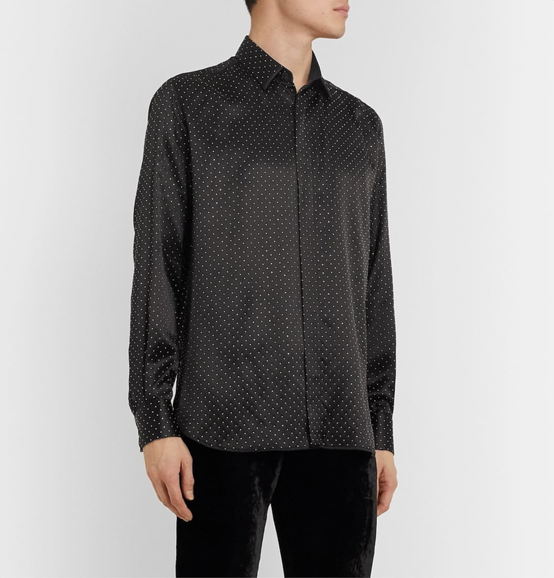 [BTS 지민님 착용] 생로랑 20ss 스터드 실크 셔츠 상품이미지3