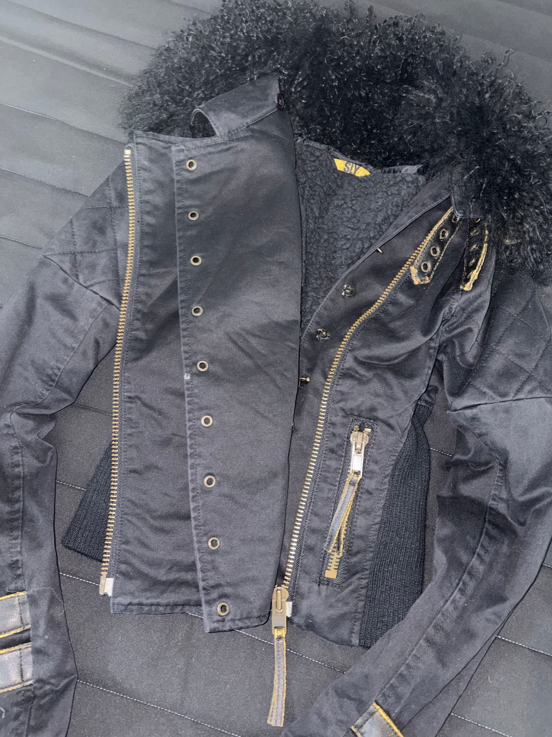 {SLY} 00’s y2k black fur buckle  jk  상품이미지2