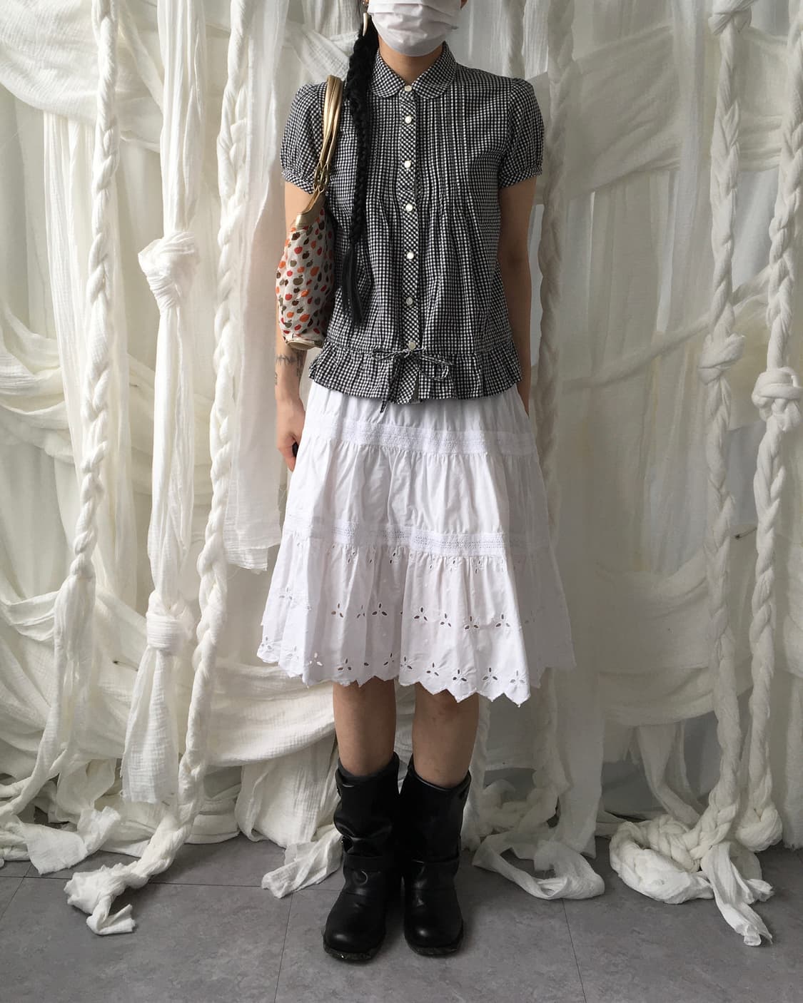 check pattern blouse 상품이미지1